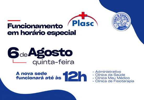 PLASC Sede – Funcionamento em horário especial
